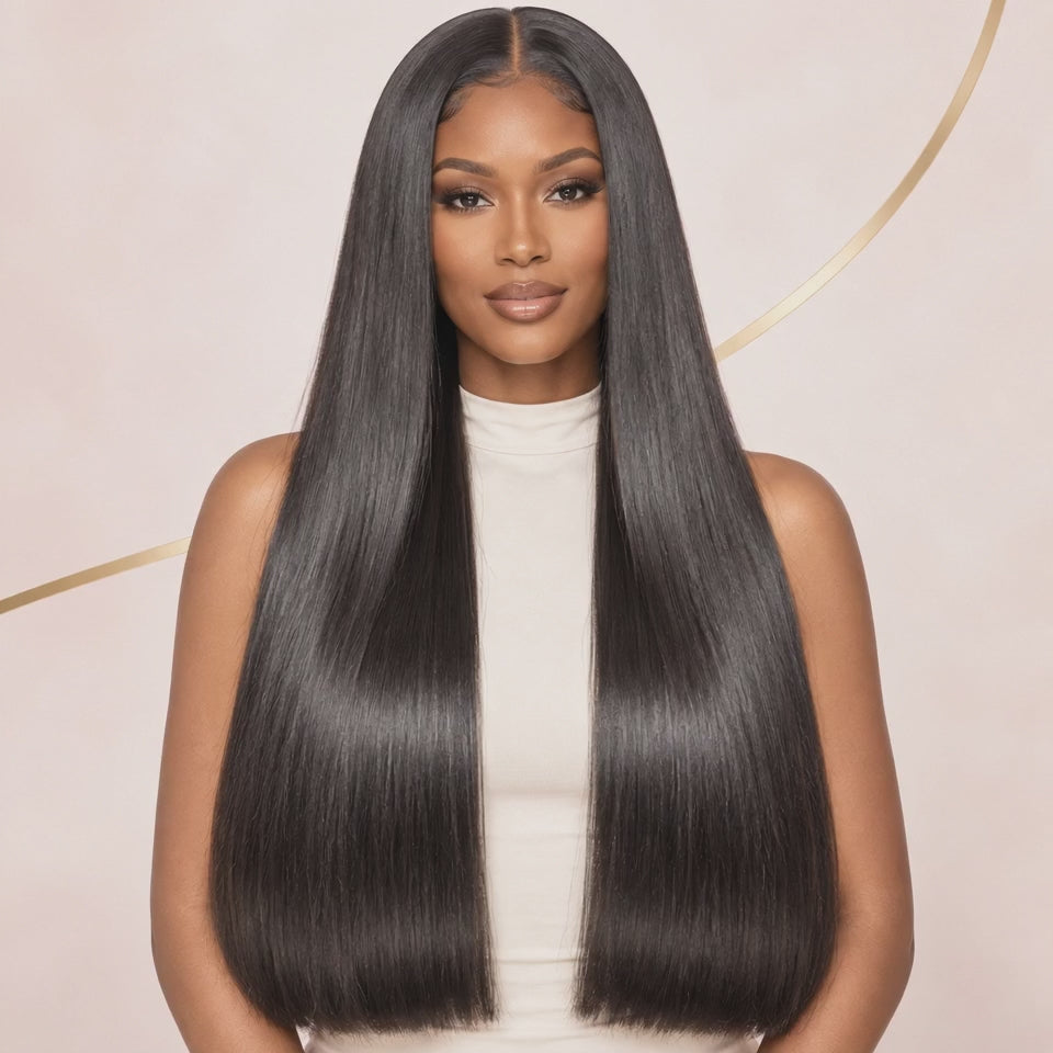 Load video: Sultry Bone Straight – Super Double Drawn- Hair Bundle